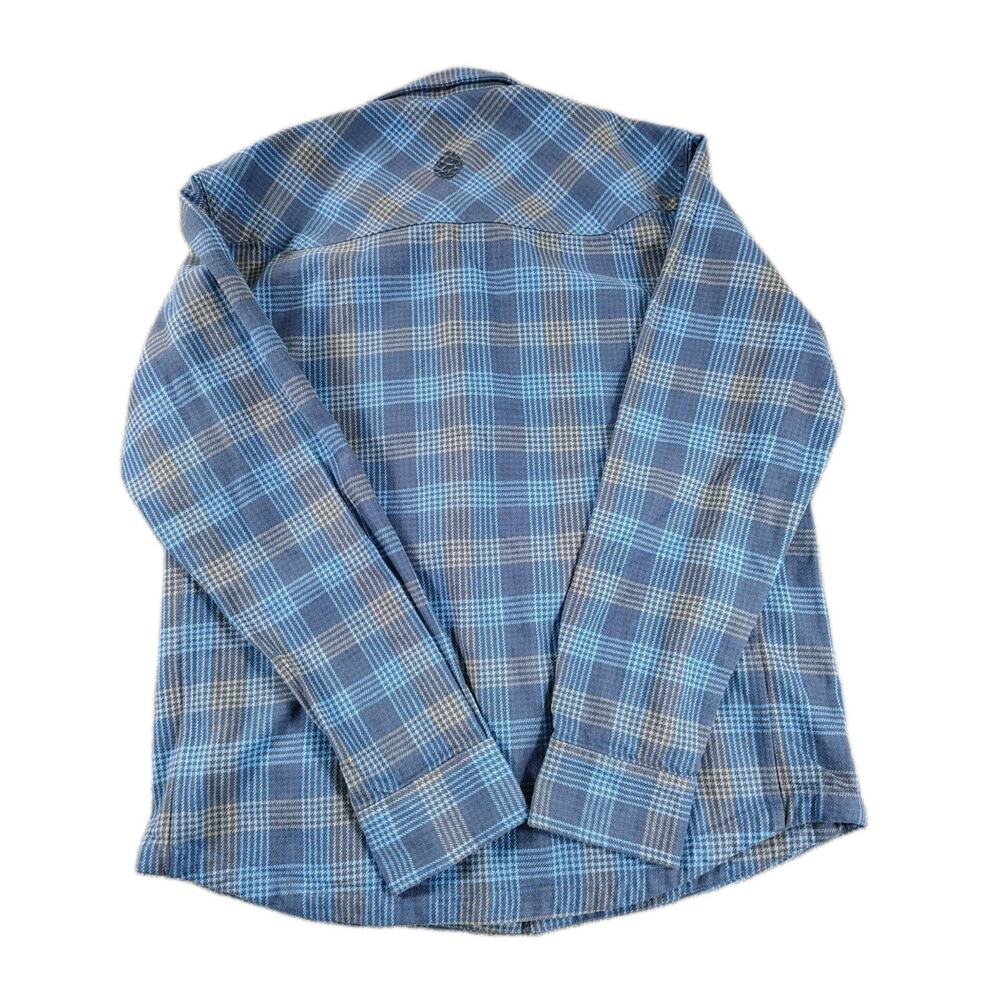 Stio Flannel Jacket Men's L Blue Plaid Heavyweight Outdoor Work Wear Shacket NWT - Picture 3 of 11